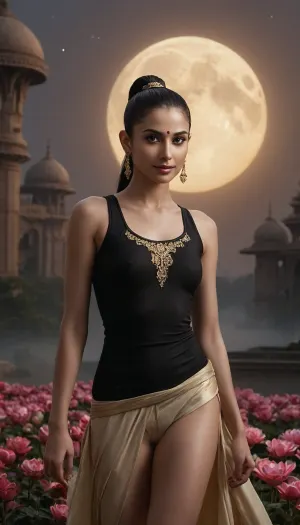 ChatGPT

You said, Uploaded image
Generate ai prompt for uploaded image
Reasoned about AI prompt generation for 30 seconds
Below is an example of a prompt you could use in a text-to-image generator, (like Stable Diffusion), to recreate a similar look and feel to the uploaded image. Feel free to adjust or expand the details to suit your style or needs, Prompt
A high-fashion, photorealistic studio portrait of a striking young woman with a partially shaved head and a sleek black ponytail, wearing a form-fitting black tank top. She has well-defined eyebrows, precise eyeliner, and subtle yet elegant makeup. The lighting is soft and diffused, highlighting her smooth skin and sculpted cheekbones. The background is a clean, neutral gray, and the image is captured with a shallow depth of field for a sharp focus on her face. Shot on a professional camera in ultra-high resolution, with intricate detail and a modern, editorial vibe.

Optional Additions

Add “futuristic” or “cyberpunk” to emphasize a sci-fi feel.
Include specific camera or lens settings, (e.g., “shot on a 50mm lens, f/2.8”), for more photographic realism.
Mention desired resolution or style tags, (e.g., “8k, ” “hyperrealistic, ” “cinematic lighting, ” “fashion editorial”), to guide the model further.
Negative Prompt, (if your AI tool supports it), Distractions, extra limbs, text, logos, watermarks, out-of-focus face, exaggerated proportions
You can copy, paste, (and tweak this prompt in your chosen AI art generator to produce an image similar to the one you uploaded.


5/5






You said:1), **"A celestial goddess, Urvashi, the most beautiful Apsara of Hindu mythology, radiating divine elegance. She has long, flowing hair adorned with golden ornaments, expressive almond-shaped eyes, and a mesmerizing smile. Dressed in a flowing silk saree of gold and crimson, embroidered with intricate patterns, she glows with an ethereal aura. Her jewelry, including delicate bangles, anklets, and a maang tikka, shimmers like the stars. She gracefully dances in a heavenly garden filled with blooming lotuses, glowing fireflies, and a soft golden mist. The backdrop features a luminous palace floating among the clouds, with celestial beings playing divine music. The atmosphere is serene, mystical, and enchanting."**