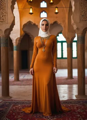 Full body vieuw, multiple_girls, breasts, 2girls, nipples, female_pubic_hair, pubic_hair, looking_up, small_breasts, sexy hijab, indoors, sexy thight marocan dress, arab_clothes, cameltoe, hijab, navel, realistic, brown_hair, jewelry, long_hair, fine_art_parody, blurry, necklace, mosque_background, <lora:278488_training_data:.5>