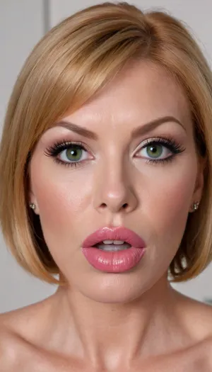 bimbolips, big, enormous, <lora:BimbolipsV4-000003:.8>, Big, botox, swollen, <lora:575886_training_data:.8>, fakelips, huge, lips, lip, filler, <lora:fakelips:.8>, mature redhead beauty with bob cut hair with bangs, green foxy eyes, freckles, thin frame glasses, tanned skin and, (extremely huge huge swollen fake botox bimbo lips:1.5), closed mouth, facializ3d, facials, bukkake, <lora:superfacialized-v1.3:.8>, bbc-facial, <lora:bbc-facial:.8>, (facial bukkake:1.5)