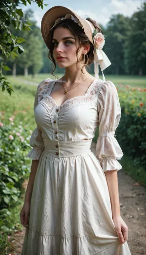 (Amish girls), in long skirt with a bonnet, on rumspringa amish girls gone wild