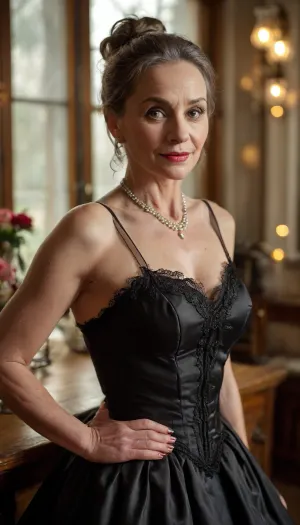 Exclusive, billionaire, luxury, reflective lighting, beautiful, seductive, lustful, very busty, stunning hungarian Mature grandma, breast grabbing, (gilf), (old), (slim), very simple luxury dress, (ultra-minimalist ballgown:1.3), model, hairless pussy, lustful posing, romantic expression, cunnilingus, no Lipstick, red nails, strong glossy party makeup, very long dark brown straight ponytail hair, (Mature:1.9), black lace stockings, (Orgasm face:1.4), Shinny skin, Natural body, (Chubby:.2), Perfect hands, perfect fingers, perfect anatomy, (realistic mature skin:1.2), skin pores, freckles, moles, spots, wrinkles, masterpiece, best quality, (cinematic lighting), (night:1.3), ray trace, sharp focus, best shadow, 8K, UHD, clear image, extremely sharp, extremely detailed, extremely intricate detail, high res, ultra-high-definition, highly detailed, ultra-sharp textures, finely detailed, perfect skin texture, hyperrealistic lighting, professional, full dynamic range, deep contrast, high clarity, realistic depth of field, HDR, perfect exposure, smooth gradients, natural reflections, ultra-fine details, realistic skin pores, individual hair strands, soft shadows, color-graded, High detailed photo, high quality, (full body), (full length shot), most realistic, dim light, clothes, contrast, sharp background, fine detailed background, hoopdress, (lustful smirk:1.2), (distance viewpoint:1.3), (full figure shot:1.4), (subtle blur:1.1), <lora:bab4d033-acad-4a4e-b6fa-5dda2bad3471.TA_trained:2>, <lora:Midjourney Image Enhancer XL v1:1.6>, <lora:mjv6:1.8>