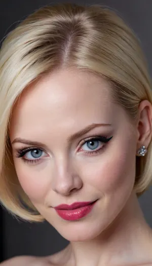 Barbie style, fatal female horny mature milf, seductive personal assistant, secretary, close up face, close up viev to face, detailed beautiful face, busty mature milf 35 y.o., seductive, huge sucking lips, puffy kiss lips, bimbo smile lips, focus on face, seductive beautiful face, smiling at viewer, office boss cabinet background, tall, (pale porcelain skin:1.4), (short blond hair), (elegant hairstyle), beautiful eyes, xxx porn adult star woman, look at me, sexy lips, smile, pouting lips, alluring yet dangerous, close up viev, dark sapphic glamour, look at my eyes, dramatic lighting., milf, ponychar3-RBSYPV3, curvaceous2, long, hair, looking, at, viewer, burgundy, blue, eyes, mole, portrait, freckles, realistic, close_up_detailed_shot_of1, ohwx, <lora:1122530_training_data:2>, <lora:ponychar3-0-RBSYPV3:2>, <lora:close_up_detailed_shot_of1:1.4>, <lora:DaphneRosen_SDXL_v1-000005:1.4>