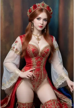 (Russian national costume}, lace filigree of bright, rich color. Super clear, big tits, highly detailed watercolor, glaze technique, plus colored alcohol ink, style of V. Vasnetsov, perfecteyes, dressed:2), (kneeling:2), <lora:359201_training_data:2>, cuffed, (chained:2), dudgeon, (knees:2), naked legs, naked pussy