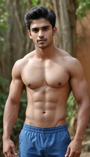 Male power, homosexuals, Tamil ethnicity, Tall handsome adult young man, 18 years old age, porcelain skin, Bulky pectorals, Firm and sculpted glutes, sacral dimple, V-taper body, prominent V-hipline waist, muscular shoulders, Bulging arms, 13 inch huge dick with Veins popping, dripping with cum loads.