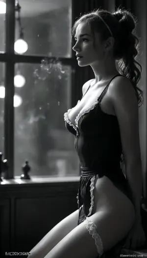 Police officer, 41 years, MILF, ginger, ponytail, sexual body, slut mimic, full body, night, in the park, sitting on a bench, masturbating, orgasm, tongue sticking out, fingering, pussy, muscular, (steam on mouth:1.4), seven inches penis, (standing up straight), excessive cum, dripping on to girl, cum, (looks with love and happy), (((profile view))), cum shooting, cum dripping, (((lace black housemaid clothes))), (woman 20yo kneeling), (woman looking up at man), (ban haircut), (((black silhouette))), (((monochrome:1.9))), heavy natural droplets breasts, (black background), backlight, style, hair, light, <lora:2FingersSDXL_v03:.5>, <lora:MJ52:1>, <lora:206223_training_data:2>