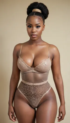 African 20 year old busty woman, tight net salvar, big boobs, Long eyelashes, heavy make up, full body view, big ponytail