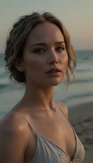 (((Jennifer Lawrence))), on a beach
