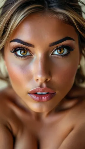 woman, (((from below))), foreshortening, (seductive pose), looking at viewer, mad, (eye contact), photorealistic, masterpiece, realistic, high contrast, hyper detailed, best quality, ultra high res, high resolution, detailed, raw photo, ultimate realism, vivid colors, realistic detailed tan skin, oiled skin texture, <lora:SDXLHighDetail_v6-000005:2>, <lora:BUT_SDXL_SHS:2>, <lora:style_lora_realis:2>, <lora:attractive_notrigger:.8>