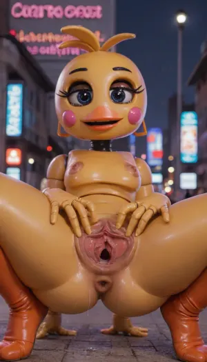 ((very detailed image, 4k image, Night city park, (very detailed Night city park), Sunset in the background, Toy Chica, Toy Chica from five nights at Freddy's 2, (Five nights at Freddy's game series), ((Animatronic)), ((Sexy animatronic)), (Full sized animatronic body), (Toy Chica animatronic appearance), (Toy Chica face), (toy Chica animatronic body), (Toy Chica black animatronic eyes), 18 years old, Beautiful athletic body, fit body, big thighs, completely nude, big boobs, big ass, looking at viewer)), 20 year old girl, best quality, photorealism, masterpiece, chested, Ultra detailed RAW color photography, highly detailed, high level of detail, (skinny:1.5), small waist, small hips, tiny ass, round tits, (((perfect fingers))), ((hyper gaping pussy, hyper gaping vagina, maigre, musclé, seins visibles, pussy visibles, big clitoris visibles, seins nus, HDR pussy, hyper spread pussy, squat, hyper pussy juice dripping)), photorealistic, hi-detaild, 8k, pussy dripping, pussy dripping semen, (spread pussy:1.5), hi-detailed pussy, perfect pussy