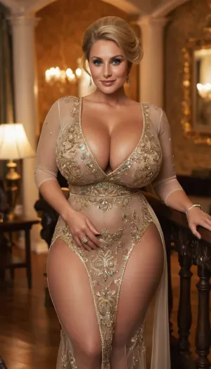 Curvy executive woman, (((gigantic breasts, wide hips, thick thighs))), Swedish, blonde hair bun, bright blue eyes, 37 years old, (((Pakistani traditional wedding fashion see-through dress))), hourglass figure, long chubby legs, firm thighs, milf body, milf face, wrinkles at eyes, facial age wrinkles, (masterpiece, best quality, realistic, detailed:1.1), slutty, cougar, promiscuous aunty, huge sex drive, slutty smile, high quality, very giant breasts, perfect huge tits, new england, luxury, old money, conservative, hamptons, posh, ivy league, rich, very realistic, best quality, highly detailed, OverallDetail, <lora:milkers_v2:.8>