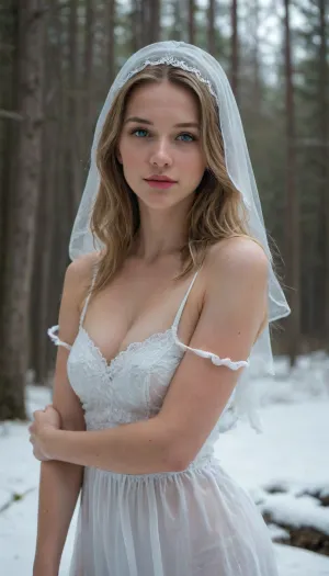 Pin up Postcard Close-up Retro
Light sepia Blue and white Snow maiden
Spruce forest Deer
style Harrison Fisher