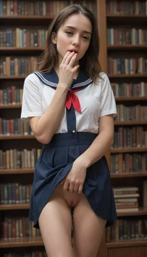 Masterpiece, Real, realistic, realism, ((scene from an adult video)), solo, musterbating, sex toys, small vibrators, standing beside a bookshelves, moaning, climax, orgasms. Voyeurism, voyeur, Voyeurer view, library. College Uniform. Dripping pussy juice, unbearable ecstasy. Hand over mouth, trying to contain the excitement.