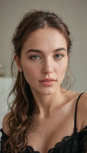 woman, a curvy stunner with an amazing sensual appeal, householder, married, (MILF:1.1), modest, motherly, cute beautiful face, amazing sensual appeal, wavy hair, ponytail, real estate agent, stockings, seductive, big saggy boobs, (ultra photorealistic:1.3), (realistic:1.2), (ultra detailed face:1.3), eyelashes, attractive details, (perfectly drawn eyes:1.2), perfectly drawn fingers, perfectly drawn lips, perfectly drawn teeth, light makeup, (tack sharp), sensual intimate mood, excellent RAW photo captured by a Nikon Z7, (best quality:1.6)