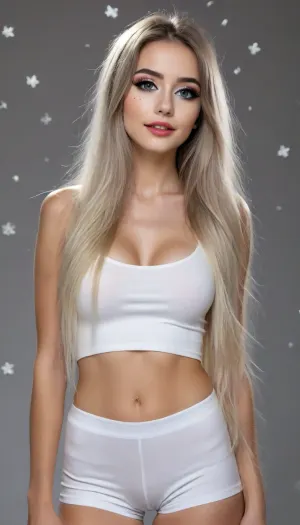 cute girl 18 years old, (petite fit body:1.4), (full view), (skinny), (big space eyes:1.4), white hair, (((big long eyelashes))), (petite fit thighs:1.3), (cute medium breasts:1.3), (((perky nipples, mini nipples))), (tiny nipples:1.2), (cute face:1.4), (simple makeup), (universe background with big stars), (thin), (long hair style:1.5), (straight hair:1.7), (big round white eyes:1.5), (side view:1.5), (maximum photo quality:1.4), (ultra realistic photo:1.4), (maximum realistic photo:1.4), (maximum resolution:1.4), kilian, eng, style, page, Translated with DeepL.com, (free version), LaDy_01, but, <lora:Kilian Eng Style:.5>, <lora:ALisa_Selezneva_V5:1.2>, <lora:LaDy_01-000004:2>, <lora:BUT_SDXL_SHS:1.5>
