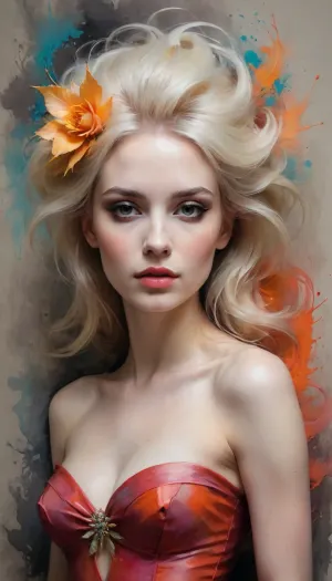 ZipRealism, (style of Anne Bachelier, style of Kim Keever:1.8), (avant-garde surreal esthetic, eerie, unnerving, weightless, otherworldly:1.4), (silver-blonde hair, voluminous hair, hair glow:1.2), (pale skin, flawless porcelain skin, albino, light eyebrows:1.4), (lithe, slender body, model body, inhuman features, chiselled cheekbones, delicate face), (pale breasts, topless, artistic nudity), study of feminine form, (focus on eyes, dispassionate gaze, emotionless eyes), (analog lens), Colorsplash, <lora:SDXLPaintSplash:.4>