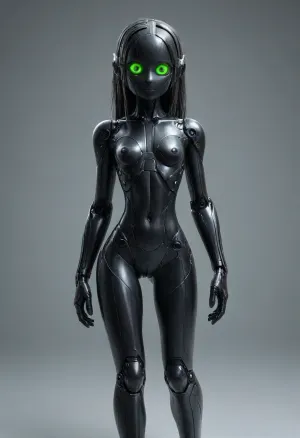 carbon android, mechA GIRL, carbon fiber body, carbon face, skinny, thigh gap, carbon pussy, very long metallic hair, (cute:1.5), (young:1.5), cf_style, <lora:Carbon_Fiber_Style_World_Morph_SDXL_-_Snoodler_-_V2.0:.8>, ral-carbonfiber, <lora:ral-carbonfiber-sdxl:.8>, robot, transformation, robotization, <lora:RoboTF:.8>