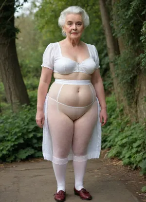 An elderly English aristocrat wearing long patterned trousers from the Victorian era an elderly aristocrat of the Victorian era in transparent underwear of the 19th century vintage., ((cameltoe)), white transparent knee-length knickers with embroidery and ruffles, (((knickers:1.4))), (old woman with fat folds and cellulite:1.1), Big ass Wide hips big thighs.knickers trousers of the Victorian era, (((flatchested:1.4))), kooo123, kooosawaguchiaika, <lora:Sawaguchi_Aika_v1_XL:.8>