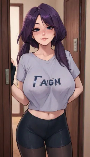 ((Melkor mancin style)), reiq mix markgavatino style, masterpiece, 1girls ai_generated artist_name ass bent_over bike_shorts black_gloves purple_hair long_hair black_pantyhose black_shorts blue_eyes blue_sky breasts closed_mouth cloud crotch_seam day fingerless_gloves gloves hi_res looking_at_viewer long_purple hair panties panties_under_pantyhose pantyhose shirt short_sleeves shorts sky smile solo twintails underwear, water white_shirt, breasts squeezed with arms, bouncing tits, bouncing ass, motion lines, detailed movements, lots of freckles on face and shoulders, beautiful face, feminine blush, hard nipples, huge breasts, naked, black eyeliner, messy hair, very detailed excited face, front_view, in a doorway, at nigh, (huge breasts), (front view), Score_up 9, ratatatat74, <lora:LCMTurboMix_Euler_A_fix:.6>, <lora:ratatatat74-000050:1.1>, <lora:mk_Bp Anime_xl:1.6>, <lora:sola7764XL_V1:1.3>, <lora:Dogan_Style:1.8>