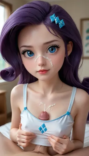 Petite, small, midget, sexy, hot, gorgeous, ((human rarity), from Equestria Girls), naizui, tiny titties, titjob, tiny titty fuck, flat chest, cock between tiny titties, squeezing titties around cock, ejaculation, cumshot, cum on face, cum on titties, <lora:puffy-nipples-v01:.7>, <lora:age_slider-LECO-v1:-2>