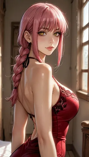 ((Melkor mancin style)), reiq mix markgavatino style, masterpiece, 1girls ai_generated 1girls ai_generated artist_name, (8k resolution, ultra-detailed), ((Makima from chainsaw man)), long pink hair, looking at viewer, Rating_explicit, source_cartoon, Pornstar, perfect body, (sideshot:1.5), wide hips, red lace swimsuit, oiled skin, bedroom background, sunlight, high contrast, (dramatic lighting:1), Perfect lighting, Score_up 9, ratatatat74, manhwa-artstyle, <lora:LCMTurboMix_Euler_A_fix:.6>, <lora:ratatatat74-000050:.6>, <lora:manhwa-artstyle-000018:2>