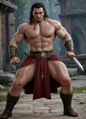 Orkhan completely trusted his, as he thought, loyal friend. Being an adventurer, the guy was part of a team of adventurous people like him, eager for as many exciting events as possible. But his friend Oliver treated him too abominably and kicked him out of the band for no reason. The cruelty of a comrade severely wounded the main character, he could not accept such an act and therefore for some time was lost in his suffering. Most of all, Orkhan was upset by the inhuman attitude of his former friend, who mocked him and insulted him with unpleasant words. He couldn't bear to be heard being considered a weakling. In fact, the reason for his weakness was not weakness, but the actions he had to take. Orkhan changed his activity, he decided to become a spellcaster, leaving behind the swordsman class. It seemed to him that in his new role he would be more useful to the team, but his choice was not appreciated at all by the participants of the campaign. Realizing that he can no longer think about returning, he embarks on a journey all alone. He wanted to prove his own strength, and of course get the title of the strongest master. Nothing could stop an ambitious guy from setting goals and cherished desires., futacock, <lora:FutaCockXL:.8>