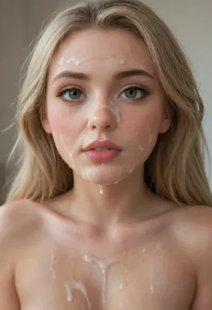 29 year old woman, (orgasm face), close shot of bukkake on face and breasts, cumshot, facial portrait picture of her face and breasts, perky breasts, large puffy areola, realistic skin with pores and light freckles, with natural minimal makeup, dark green eyes, excessive loads of long Cumshots on her face, cum on her long eyelashes, Cum on her eyelids, Cum on her cheeks, her face dripping with Cum, Cum on her lips. cum on hair, cum dripping from closed mouth, rapunzel99 woman, cum on face, bukkake, cum, <lora:JustCum:2>, <lora:add-detail-xl:2>, <lora:MS_Real_XL_Bukkake:2>