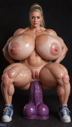 UHD, 8k wallpaper, (maximum quality:1.4), (ultra high resolution:1.4), (masterpiece:1.2), (full body view:1.1), photorealistic portrait, award winning photo, (Extreme:1.5), (insanely detailed:1.9), (super-realism:1.1), (epic-realistic:1.5), octane render, (hdr:1.4), (hyper-detailed realistic body:1), (hyper-detailed realistic face:1), (detailed realistic eyes:1), ultimate exaggerated Photo of 100% exact matching 42 years old horny very petite American massive muscular slender buff milf Ash Hollywood, Score_9, (((ultra realistic 42 years old Ash Hollywood:1.5), (realistic 1.47 meters), (realistic 78 kg), (ultra realistic 42 years old horny tiny American massive muscular slender buff milf real_aged_Ash Hollywood_face:1.5), (ultra realistic 42 years old horny tiny American slender buff milf real_massive_muscular_Ash Hollywood_Bimbo_body:1), (slender muscular legs:1.3), slender calves, athletic, fit, hourglass waistline, very dark tan lines, (defined toned muscles:1.3), (masssive body veins), (platinum blonde hair), (ponytail:1.2), (blue eyes:1.4), (massive fake breasts:1.5), (firm huge round breasts:1.6))), nude, no top no pants, (Looking at camera:.6), (anal squatting on a giant XXL anal dildo:1.1), (420 inch wide giant anal dildo:1.1), (gigantic anal XXL black horse dildo in anus:1.7), giant XXL black horse dildo is inserting her anus deep to the belly bulge, (belly bulge:1.4), (giant anal dildo in her anus:1.3), Dildo is inserting her anus deep to the belly bulge, (deep anal), arms behind her back, wearing, (black platform sneakers), . Photoreal., BREAK, (Black Gym), ((black background)), ultimate exaggerated realistic 3d real life rendering perfection, ultimate realistic cinematic photography, ultimate realistic cinematic lightning, best depth of field, ultimate exaggerated realistic professional 3-point lightning, hires, ultimate realistic-resolution, clear sharp eye focus, (full body in picture), best quality, night time, (volumetric lighting), taken with Canon, DSLR, professional photo, sharp focus, high budget, cinemascope, 100 mm lens, 1/250 s, f/2.8, ISO 300, absurdres, prnemx, (/pornography/), /, (quality, details), 42 years, old, Milf, Pornstar, Ash Hollywood, ashhollywood, <lora:LCMTurboMix_Euler_A_fix:.2>, <lora:photorealistic_portrait_notrigger:1.5>, <lora:detailed_notrigger:1>, <lora:ashhollywood:2>