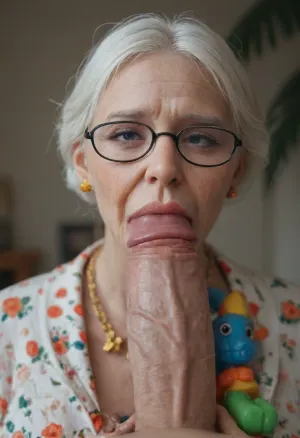 (small toy of silicon grandmaw:2), (hyper small size grandma:2), she is inside a palm of a man, fucked by a cock tgat does not fit