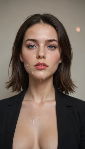 Image, tired and sad after hard facefuck girl, 20 years young, seductive, style of julia razumova, dark lipstick, dasha taran, west slavic girl, video footage, svetlana belyaeva, black straight hair, tousled hair, small breast, pretty thin thin face, her head upwards to show her cumshot, cum, dripped, from, mouth, ((sperm on her face)), (((facialized, cum on face))), in a black shirt, ultra-realistic, high definition, slim, high resolution, clothes, highest quality, professional photography, perfect lighting, string, ejaculation, on, face, taking, a, cumshot, her, sad, expression, <lora:facialized:.3>
