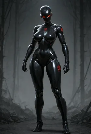 female robot, nude, standing, Terminator, <lora:augs:.8>