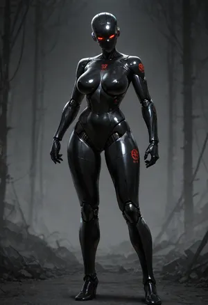 female robot, nude, standing, Terminator, <lora:augs:.8>