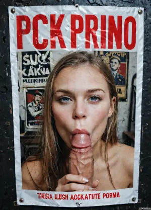 Russian propaganda poster, "suck a woman's dick"