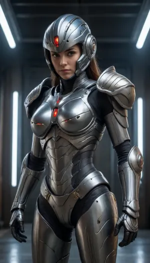 Girl in Armor, Guyver, biomechanical armor, full body view