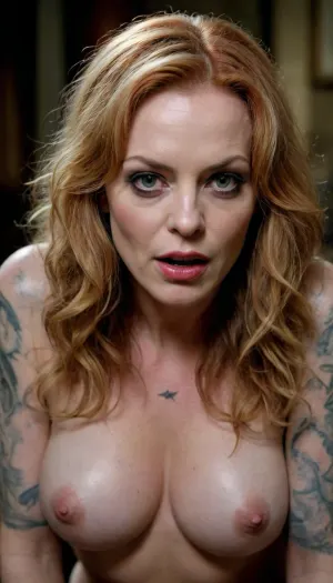 ((Evil Anneke Van Giersbergen)), fucked in doggystyle, masterpiece, best quality, upper body, evil monster woman, sexy neckline, highly detailed, epic, gorgeous, film grain, monster horror, show her ass, TheRing1024, <lora:TheRing1024:1.8>