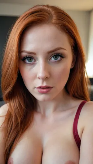Woman Straight redhead Hair Breasts Vagina Selfie