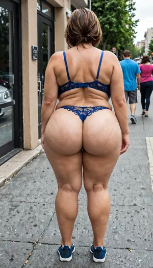 A older mature mom is inside a crowded public laundromat. The mature older mom has hyper massive tear drop breast, big fat thighs, a curvy body, and a fat ass. The mature older mom is wearing lace boxers with a lace bra and shoes. The older mature mom looks extremely lost. The older mature mom is standing up straight with her legs together., ((extremely realistic)), ((extremely detailed)), ((4k resolution)), ((back view)), ((older mature mom)), agony, anguish, anxiety, depression, despair, grief, pain, sadness, stress, suffering, perfect, eyes, skin, blemish, detailed, <lora:Saggo_XL:2>, <lora:Lamentations-000016:.1>, <lora:sd_xl_dpo_lora_v1:2>, <lora:face_xl_v0_1:2>, <lora:polyhedron_all_sdxl-000004:2>