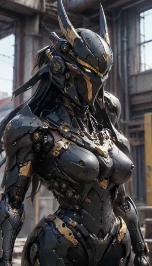 Erwachsene Frau, Ende 30er, perfekter Körper, underboob, mecha Anzug, Anubis helm, <lora:UnderboobXL:.8>, <lora:Mecha_Ggorgeous_Armor-000011:.8>, <lora:CyborgMechExosuit_v1.5:.8>