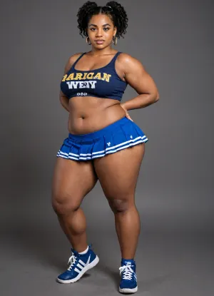 a 40 year old sexy, african american women, short obese bbw, thick thighs, huge ass, massive breasts, wearing a crop top, wearing a short skater skirt, full body image