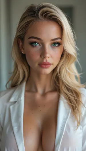 24 year old, bridesmaid, very tall, (professional makeup:1.5), blonde hair, busty petite athletic, pale white skin, freckles, freckled face, green eyes, big lips, Chubby cheeks, Thick lower lip, extremely busty, very heavy full breasts, naturally big perky breasts, tight, toned, overly perky, strong Nordic facial structure and features, bulky physique, semi muscular, broad shoulders. Front view, close up, score_10_up, score_9_up, score_8_up, score_7_up., <lora:SDXLHighDetail_v6-000005:1.1>, <lora:BUT_SDXL_SHS:1.1>, <lora:style_lora_realis:1.1>, <lora:detailer-xl:1.1>, <lora:attractive_notrigger:1.1>