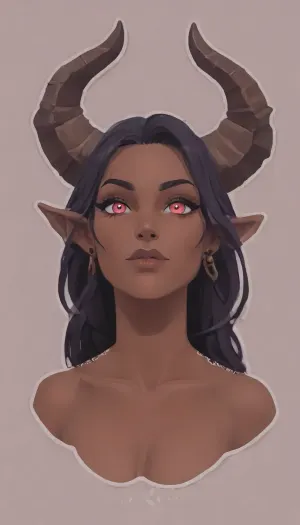 score_9, score_8_up, score_7_up, highres, best quality, high-detail, (2D, vector art, cel shaded:1.6), (thick outline:1.8), 1girl, solo, ((demon girl)), ((mature)), ((dark purple colored skin)), (huge horns), ((pink eyes)), vibrant, energetic, portrait, naked, <lora:outline_xl_kohaku_delta_spv5x:2>, <lora:detailed_notrigger:.8>, <lora:add-detail-xl:.8>