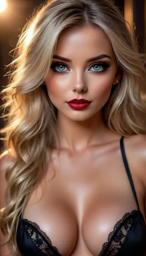 30 year old Sexy seductress, beautiful blonde flowing hair, seducing viewer with her eyes and beauty, (masterpiece), fantasy storm background, dark, perfect anatomy, intricate, (highly detailed), masterpiece, photorealistic, cinematic lighting, shading, super detailed skin, (huge beautiful detailed black eyes:1.3), long false eyelashes, black eyeliner, tiny nose, very full plump rounded lips, dark red lipstick, very glossy shiny lipstick, best quality, ultra-detailed, (illustration), expressive eyes, perfect face, 1 woman, sexy black satin corset dress with pleated skirt and, cleavage, blonde hair, black eyes, cute tall, (sunset Fantasy background), edgLit_woman, edgLit_face, edgLit_body, pale, skin, <lora:attractive_notrigger:1.9>, <lora:BUT_SDXL_SHS:.9>, <lora:Vivid Midjourney mimic - XL SDXL v2.0:2>, <lora:add-detail-xl:1.3>