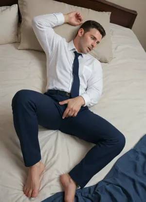 navy pleated formal pants wrestling with a policeman on bed, white shirt, tie, bulge, dick, masturbate, fingering, pain, kick, trample, penis, blood, full body, <lora:chrisevans-ȼɦɍɨʂǝⱱɐɳʂ-xl_11000_lora_f32:1.3>