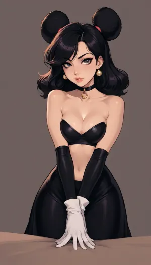 (owler meets melkor mancin style), reiq style, masterpiece, (Minnie Mouse, furry), simple background, <lora:lineartSDXL:.8>, <lora:mk_Bp Anime_xl:.8>