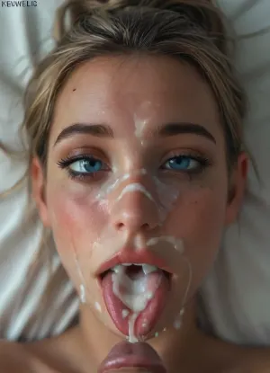 Cinematic still, (woman:1.2), ((45 years old)), ((milf)), (((licking white penis))), (cumshot:1.5), (age wrinkles:1.1), big round silicon breasts, dark makeup, eyeliner, eyeshadow, mascara, very long eyelashes, slim waist, nude, black choker, very long blonde hair, striking facial features, (blue eyes:1.5), (bedroom eyes:1.5), (exhausted:1.5), (satisfied:1.5), narrow face, sweaty skin, sweaty hair, silver jewelry, on bed in a bright bedroom, (lying on her back:1.5), (((looking directly to the viewer))), sunshine, shadows, (cum on face:1.9), mouth open, (cum swells out of mouth:1.5), (cum in mouth:1.5), (perfect detailed tongue stuck out:1.4), (ruined makeup:1.1), (ruined hairstyle:1.5), (cum on tits:1.2), cum dripping, handjob, orgasm, red nail polish, long nails, perfect hands, devot, view from above, (Focus face), 4k epic detail, shot on kodak, 35mm photo, sharp focus, high budget, cinemascope, moody, epic, film grain, grainy, score_9, score_8_up, score_7_up, rating, explicit, big_eyes, but, <lora:style_lora_realis:2>, <lora:BUT_SDXL_SHS:2>, <lora:SDXLHighDetail_v6-000005:2>