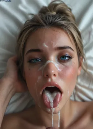 Cinematic still, (woman:1.2), ((45 years old)), ((milf)), (((licking white penis))), (cumshot:1.5), (age wrinkles:1.1), big round silicon breasts, dark makeup, eyeliner, eyeshadow, mascara, very long eyelashes, slim waist, nude, black choker, very long blonde hair, striking facial features, (blue eyes:1.5), (bedroom eyes:1.5), (exhausted:1.5), (satisfied:1.5), narrow face, sweaty skin, sweaty hair, silver jewelry, on bed in a bright bedroom, (lying on her back:1.5), (((looking directly to the viewer))), sunshine, shadows, (cum on face:1.9), mouth open, (cum swells out of mouth:1.5), (cum in mouth:1.5), (perfect detailed tongue stuck out:1.4), (ruined makeup:1.1), (ruined hairstyle:1.5), (cum on tits:1.2), cum dripping, handjob, orgasm, red nail polish, long nails, perfect hands, devot, view from above, (Focus face), 4k epic detail, shot on kodak, 35mm photo, sharp focus, high budget, cinemascope, moody, epic, film grain, grainy, score_9, score_8_up, score_7_up, rating, explicit, big_eyes, but, <lora:style_lora_realis:2>, <lora:BUT_SDXL_SHS:2>, <lora:SDXLHighDetail_v6-000005:2>