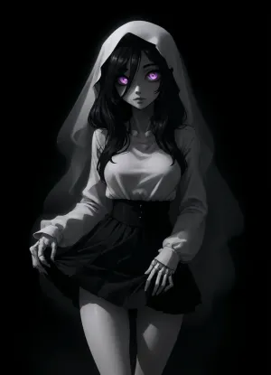 (owler meets innv style), reiq style, masterpiece, ((transparent ghost girl:1.4), (spectral:1.4), skeleton, gloomy eyes), solo, flashing, upskirt, dark room, <lora:mk_Bp Anime_xl:.8>, <lora:lineartSDXL:.8>, <lora:dark:.8>