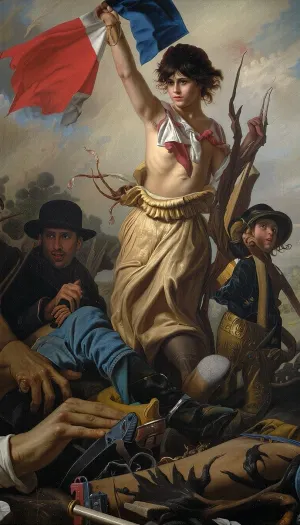 la liberté guidant le peuple, hyperdetailed