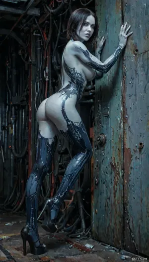 8k, score_9, score_8_up, score_7_up, score_6_up, FILM PHOTOGRAPHY STYLE, cinematic photography of a woman, professional portrait photo realism, (((Ultra realistic))), blue skin, blue hair, Cortana from Halo, Cortana robotized, robot Cortana, all shiny Cortana, big breasts, all of her body is shiny metallic, having naked pussy who squirting, very high platform heels, sultry look, naked body with hourglass shape, firm breasts, breast augmentation, Narrow hips, Slender ass, surprised face, vaginal sex with a spoon, (alien monster fucks girl's pussy:1.3), ultra-realistic, pre-ejaculate, masterpiece, best quality, on a spaceship, Grimm Fairy Tales, Rear view, side view, sexy clothes, bent over, high heel, show pussy, long legs, narrow hips, narrow calves, giant tits, torn clothes, in an old tavern, full body view, big tits, <lora:ratatatat74-000050:.8>, <lora:NEOTOKIOXL_0.2_RC:.8>, <lora:detailed_notrigger:2>, <lora:LCMTurboMix_Euler_A_fix:.8>