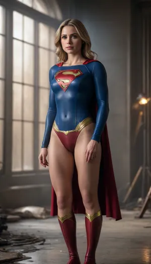Supergirl, full body, nude, Futanari