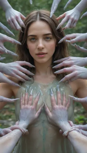 (masterpiece, best quality, ultra high res:1.1), (photo-realistic:1.1), 1girl, 20yo, (water drop:.2), looking at viewer, side_light, (overfit style:1.3), handgoo, (many hands caress a woman's body:1.3), female orgasm, Billie, ral-vbrntacyl, A, rainbow, exploding, with, joy, 4ltb4b3s, woman, <lora:moreshou_XL_0_-000005:1.5>, <lora:Billie-000075:2>, <lora:ral-vbrntacyl-sdxl:1.1>, <lora:a_rainbow_exploding_with_joy:1.2>, <lora:4ltb4b3s-woman_128_64_LR1_batch1:1.1>